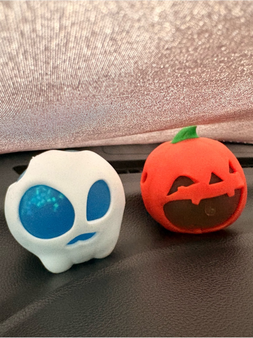 Halloween Squishy Pumpkin & Ghost Sensory Toy Duo - Orange & White